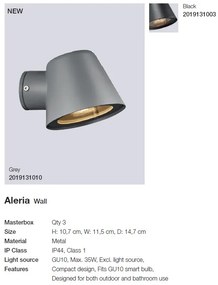 Aplica pentru perete exterior cu protectie IP44 Aleria negru 2019131003 NL