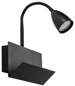 Lampă de perete cu raft Rabalux 71089 TACITO 1xGU10/25W/230V negru