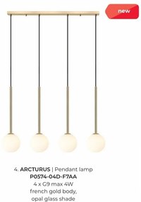 Lustra moderna cu 4 pendule Arcturus auriu