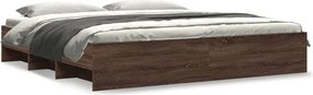 vidaXL Cadru de pat fără saltea Stejar maro 200x200 cm Lemn prelucrat