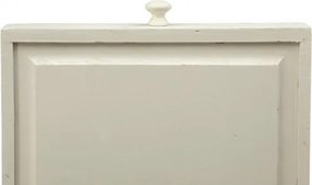 Masa fixa, L140 80 H80 cm, cu sertar, lemn masiv alb antichizat/natur