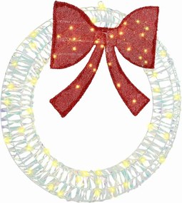 vidaXL Coroană cu 60 LED Alb cald 76 x 76 x 8 cm PET