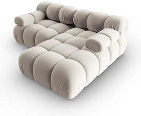 Coltar modular dreapta 3 locuri, Bellis, Micadoni Home, BL, 188x155x70 cm, catifea, bej deschis