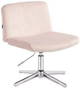 HR150CROSS Scaun Roz Pudra din Catifea cu Bază Cromata
