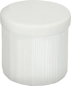 HOMCOM Puf depozitare Bancă depozitare pliabilă 35 L 38x38x38 cm Tapițerie din Catifea Cufăr de Depozitare Rotund Crem | Aosom Romania