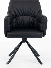 HR840 BAZĂ STEA Scaun Negru Piele Ecologica cu Bază Neagră