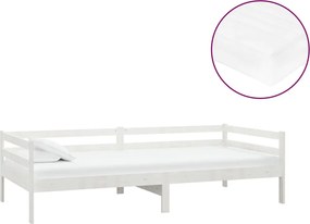 vidaXL Pat de zi cu saltea, 90x200 cm, lemn masiv de pin