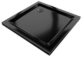 Mexen Flat receveur de duș pătrat subțire 70 x 70 cm, negru, sifon negru - 40707070B