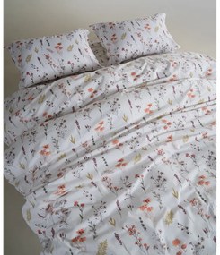 Lenjerie de pat albă din bumbac ranforcé pentru pat dublu, extinsă 240x220 cm Floral Dance Autumn – Mila Home Luxury