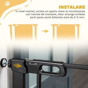 PawHut Poarta de Siguranta Reglabila 76–103 cm pentru Usi/Scari – Negru | Aosom Romania