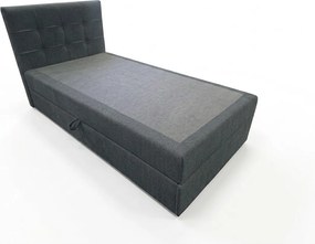 Pat tapițat boxspring DIRELIS VIBE 90x200 cm gri inchis Saltele: Saltea cu arcuri Bonell