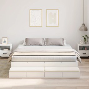 vidaXL Cadru de pat cu depozitare Alb 180x200 cm