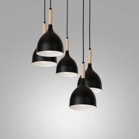 Lustră pe cablu NOAK WOOD 5xE27/60W/230V