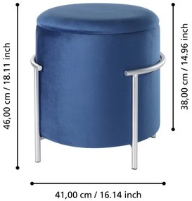 Taburet Eglo 424137 MASHIKE 46x41 cm albastru/crom