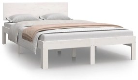 810491 vidaXL Cadru de pat, alb, 120x200 cm, lemn masiv de pin