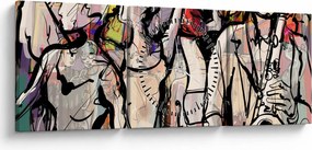 Tablou - Seara de jazz (cu ceas) (90x30 cm)