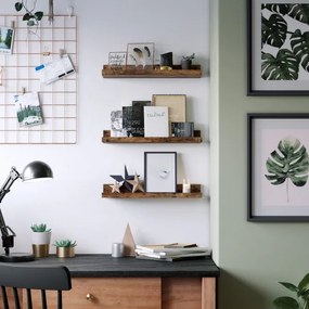 Set de 3 rafturi de perete SHELFY, maro