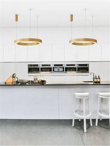 Pendul LED dimabil design modern MORBIDO alama, auriu 80cm