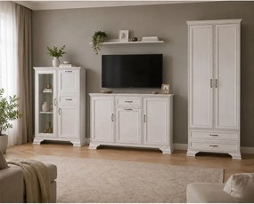 Mobilier sufragerie clasic TIFFANY II-6, grej, PAL laminat, 4 piese