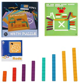 Jucărie educativă din lemn, puzzle abac, aritmetică
