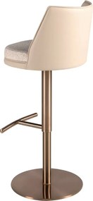 Scaun de bar pivotant cu inaltime reglabila Stool crem