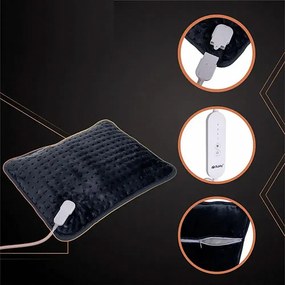 Perna electrica incalzita 60x38 cm pentru spate si ceafa, 4 trepte, oprire automata, lavabila, Gri