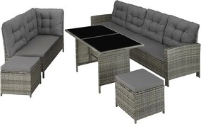 Set mobilier de grădină luxos din ratan Avenberg BARLETTA gri/gri închis