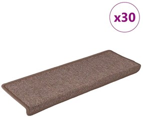 vidaXL Covorașe scară 30 buc 65x21x4 cm maro