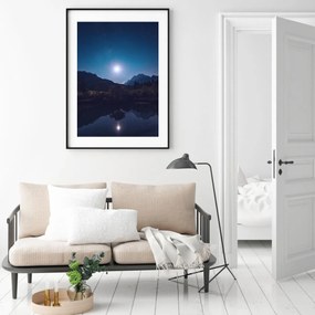 Poster - Lună plină deasupra lacului (A4)