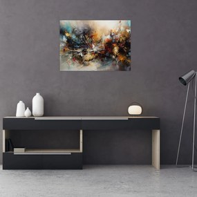 Tablou pe sticlă - Grafică abstractă (70x50 cm)