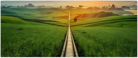 Tablou - Răsărit de soare peste vale (120x50 cm)