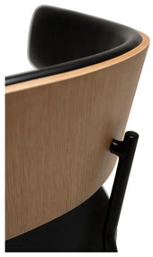 Scaun de sufragerie negru/în culoare naturală deschisă cu cotiere Crib – DAN-FORM Denmark