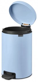 Cos de gunoi cu pedala Brabantia NewIcon 1005532, 12 L, Inchidere lina, Baza antiderapanta, Albastru deschis