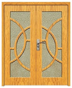 Usa Dubla de Interior din MDF Novo Doors ND220, Geam Sablat, Cadru din Lemn Masiv, KIT COMPLET, Toc , Manere si balamale incluse (Culoare: Wenge,