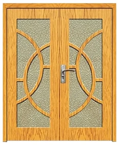Usa Dubla de Interior din MDF Novo Doors ND220, Geam Sablat, Cadru din Lemn Masiv, KIT COMPLET, Toc , Manere si balamale incluse (Culoare: Wenge,