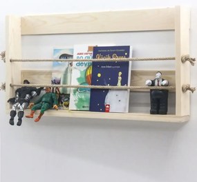 Raft de perete,biblioteca,seria wood,Homs, lemn natur,700032