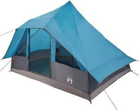 vidaXL Cort Tipi cu acoperiș albastru 364 x 281 x 257 cm tafta