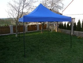 Cort de grădină DELUXE foarfecă+pereți lateral-3x3m albastru