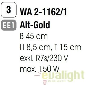 Aplica de perete Belvina WA 2-1162/1 alt-gold OR