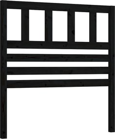 vidaXL Tăblie de pat, negru, 81x4x100 cm, lemn masiv de pin