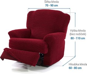 Nueva Textura Huse care se întind foarte bine NIAGARA bordo fotoliu de relaxare (l. 70 - 90 cm)