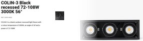 Spot LED incastrabil COLIN-3 Black recessed 72-108W 3000K 56°