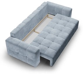 Canapea extensibila din catifea Milo Casa Luca, albastru deschis