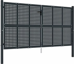 vidaXL Poartă de grădină antracit 300x125 cm oțel