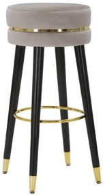 Scaun de bar gri/auriu din catifea si lemn de Pin, Paris Mauro Ferretti