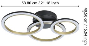 Plafonieră LED dimabilă Eglo 901224 CALLIERA LED/20W/230V negru/auriu