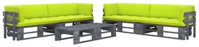 3066995 vidaXL Set mobilier din paleți cu perne, 6 piese, gri, lemn pin tratat