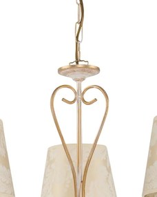 Brilagi - Candelabru suspendat pe lanț SONIA 3x E27/15W/230V, Ø 64 cm, crem/patină