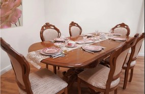 Scaun lemn masiv clasic Briston cu Spătar Tapițat, 48 × 59 × 108 cm