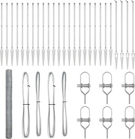 vidaXL Stâlp de gard. Argintiu 50 x 1,6 m (plasă de 50 mm) Oțel